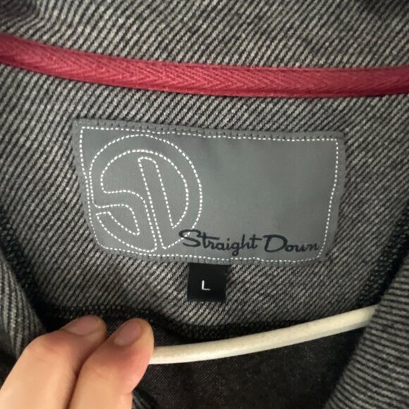 Straight Down 1925 Mens Half-Zip Pullover Sweatshirt Large Black Gray Streetwear - Picture 3 of 8